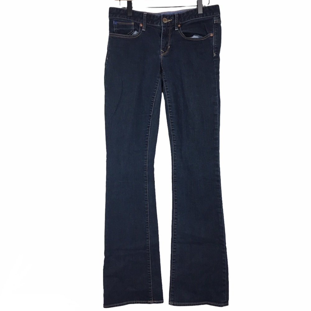 GAP Jeans Curvy Bootcut Low Rise Dark Wash Stretch Size 28/6xl Extra Long Inseam